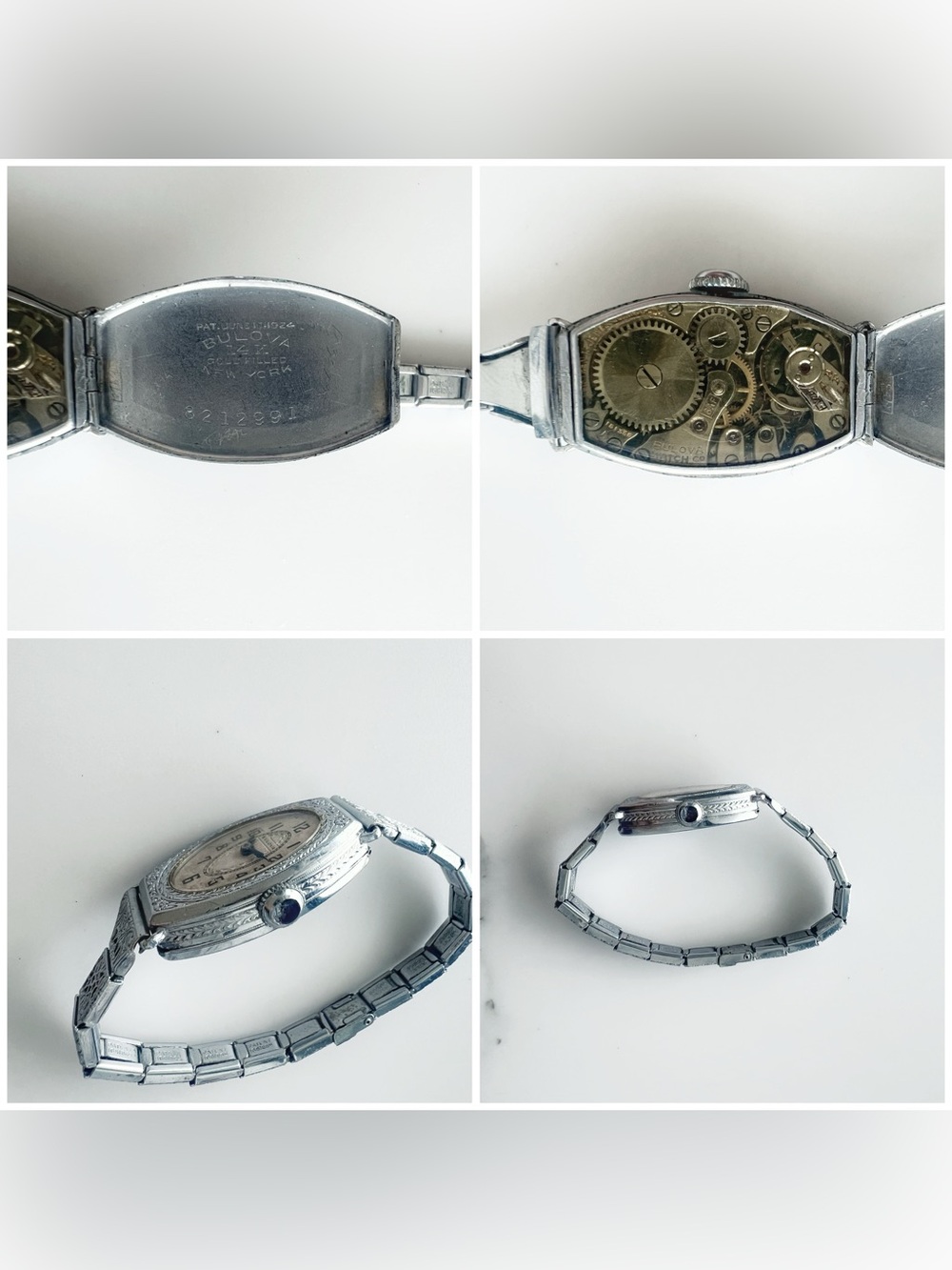 1920s antique Bulova Dauphine watch case extra strap vintage ladies art deco - Picture 8 of 12